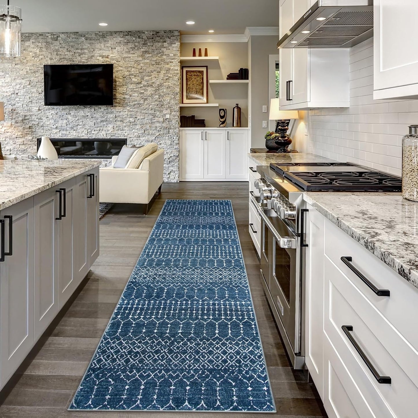 Lahome Moroccan Washable Kitchen Runner - Soft Non-Slip Rug