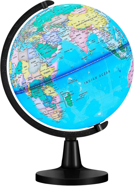 Illuminated World Globe for Interactive Learning and Decor