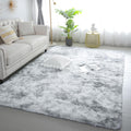 6x9 Light Grey Fluffy Shag Area Rug for Bedroom - Soft Plush Washable