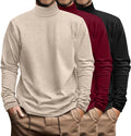 Turtleneck Shirt 3 Pack - Big and Tall Cotton Long Sleeve Slim Fit
