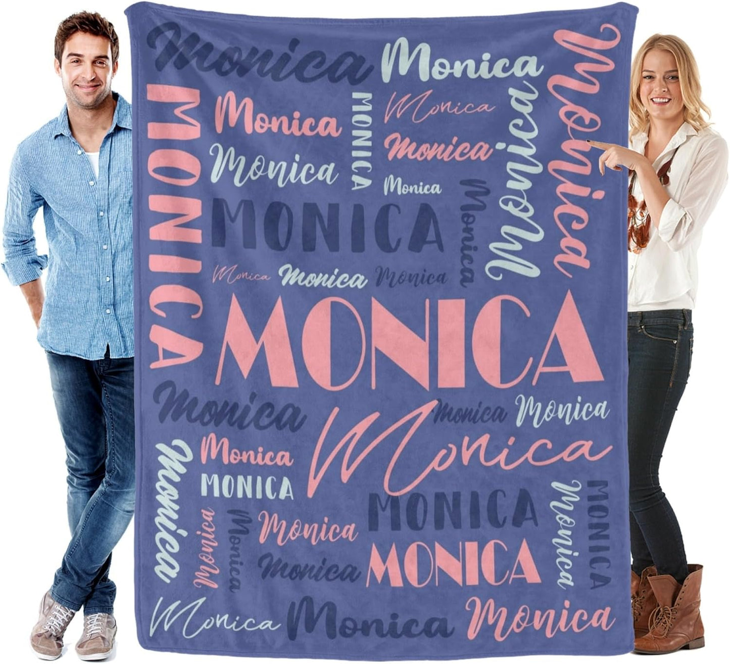 Personalized Name Blanket for Adults and Kids - Custom Flannel Throw