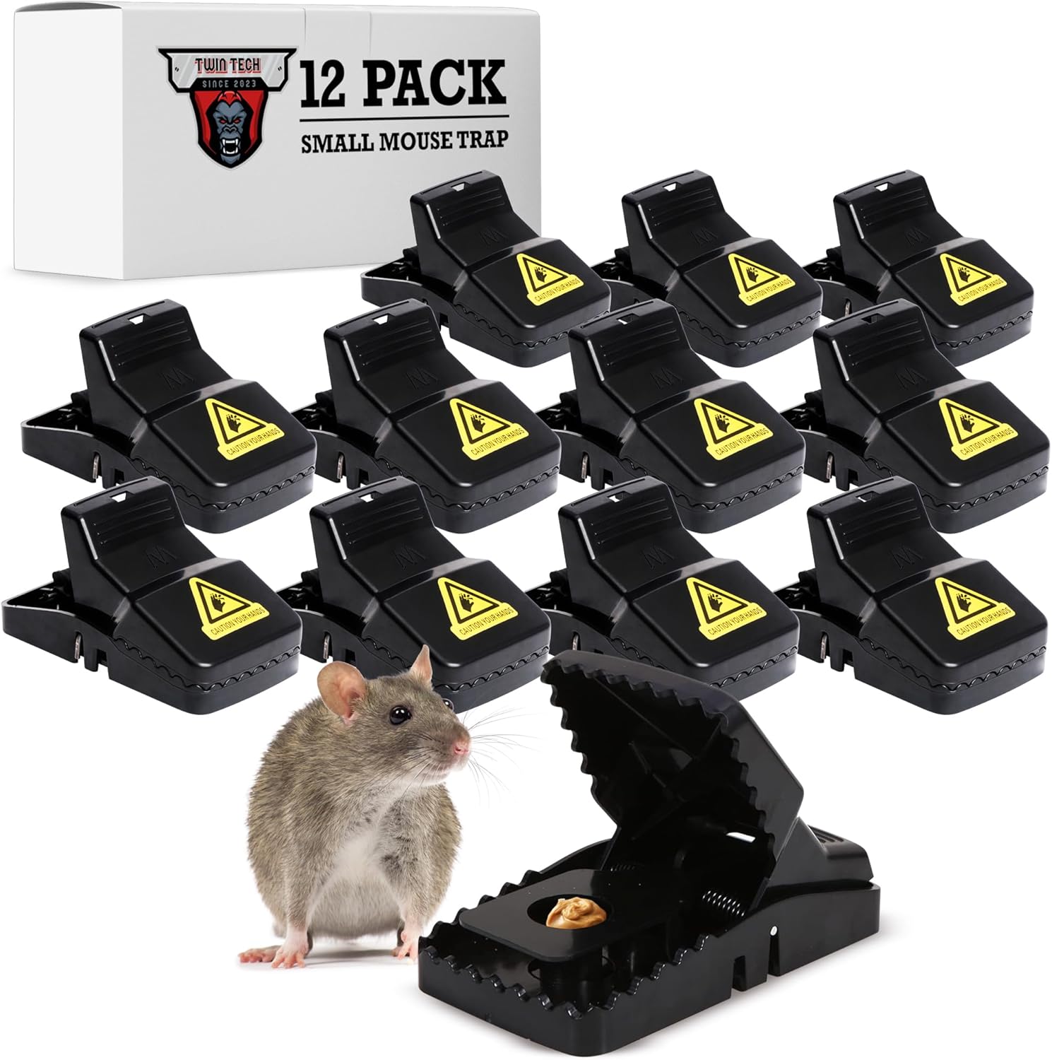 12 Pack Reusable Mouse Traps - Sanitary & Easy-to-Use