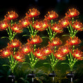 Solar Outdoor Lights Orange Spider Lily 8 Pack - Glowing Garden Decor