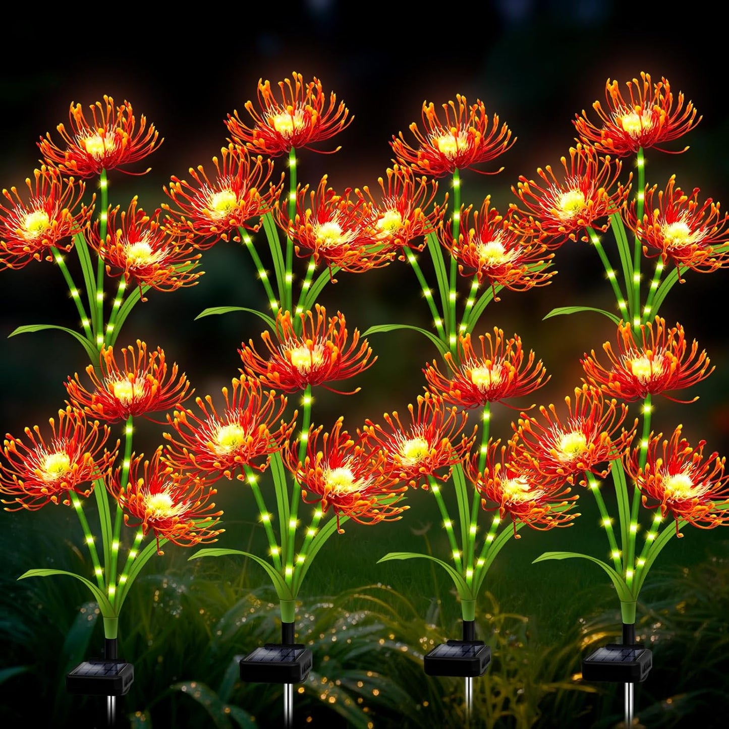 Solar Outdoor Lights with 24-Head Waterproof Garden Flowers