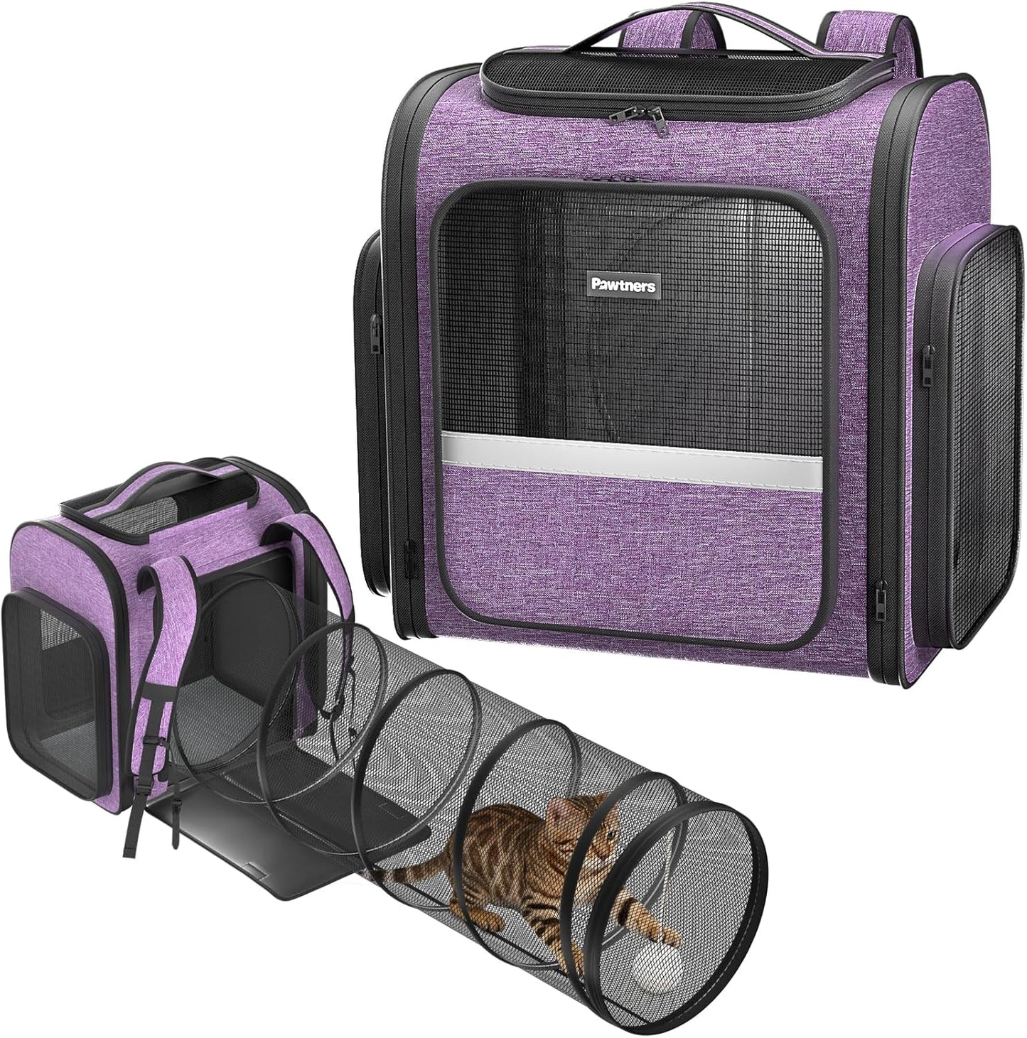 Cat Backpack Carrier with Detachable Tunnel for Travel & Play
