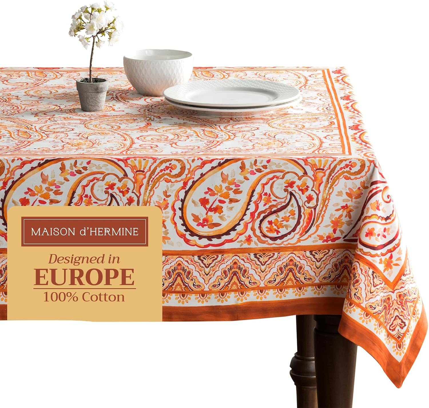 Elegant 100% Cotton Table Cloth for Dining and Special Events