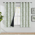 Blackout Floral Curtains 54 in Length Sage Green - Full Light Block