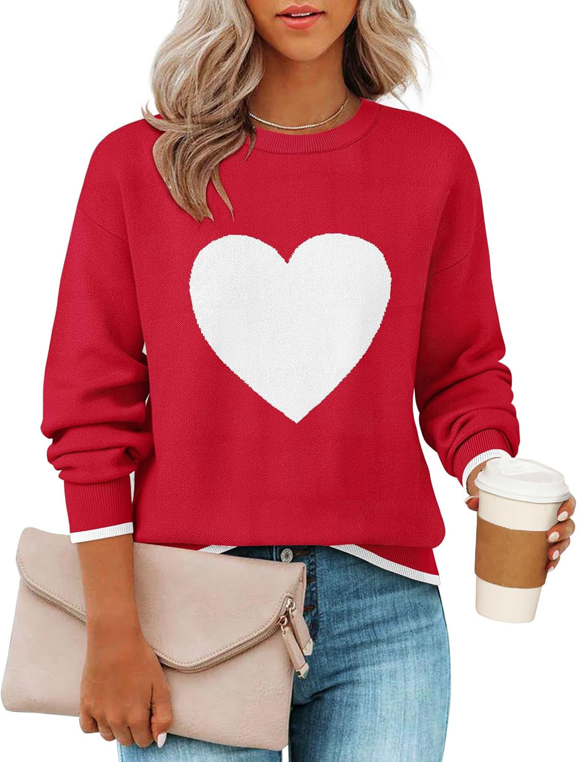 ZESICA Women's Long Sleeve Crewneck Sweater for Fall Fashion