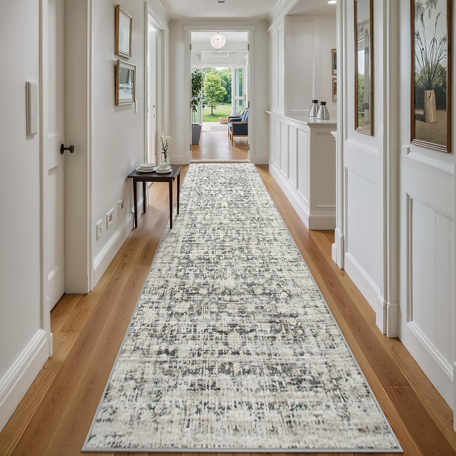 Beige Rug Runners for Hallways Non Slip, Ultra-Thin 2ft 6inx10ft Rug