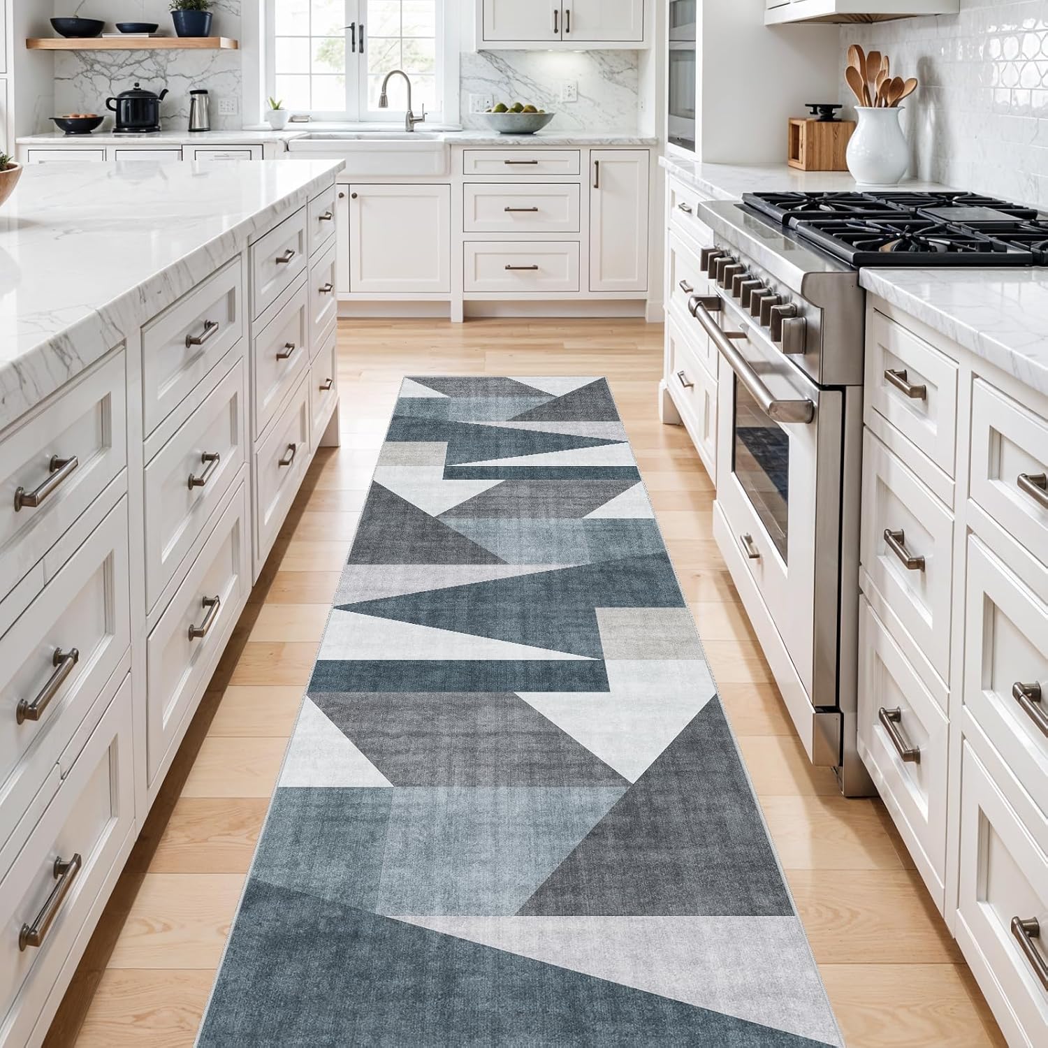 Runner Rug Non Slip Hallway: Modern Durable 3x12 Kitchen Rug