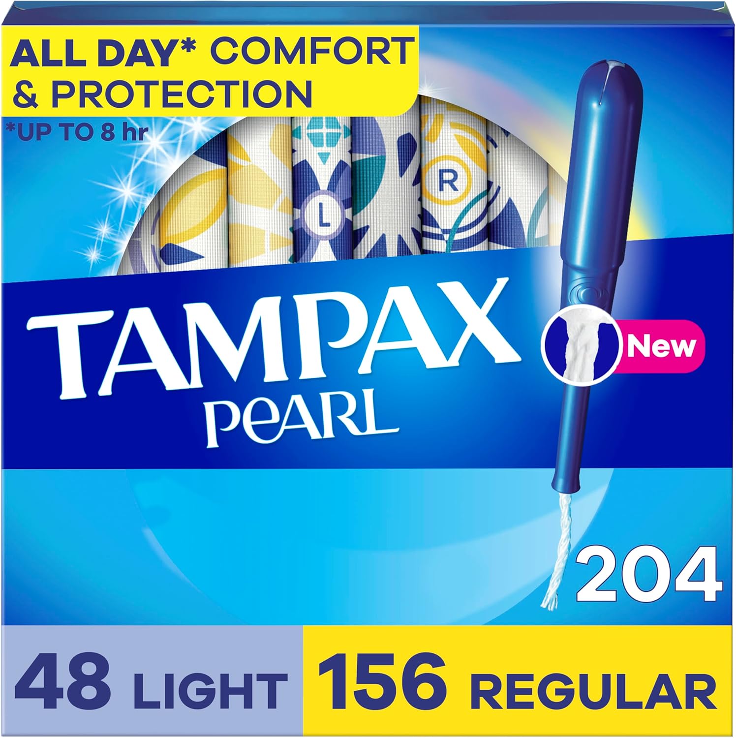 Tampax Pearl Tampons Multipack with LeakGuard Braid, 204 Count