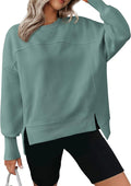 Women's Casual Crewneck Sweatshirt with Side Slit - Cozy Fit