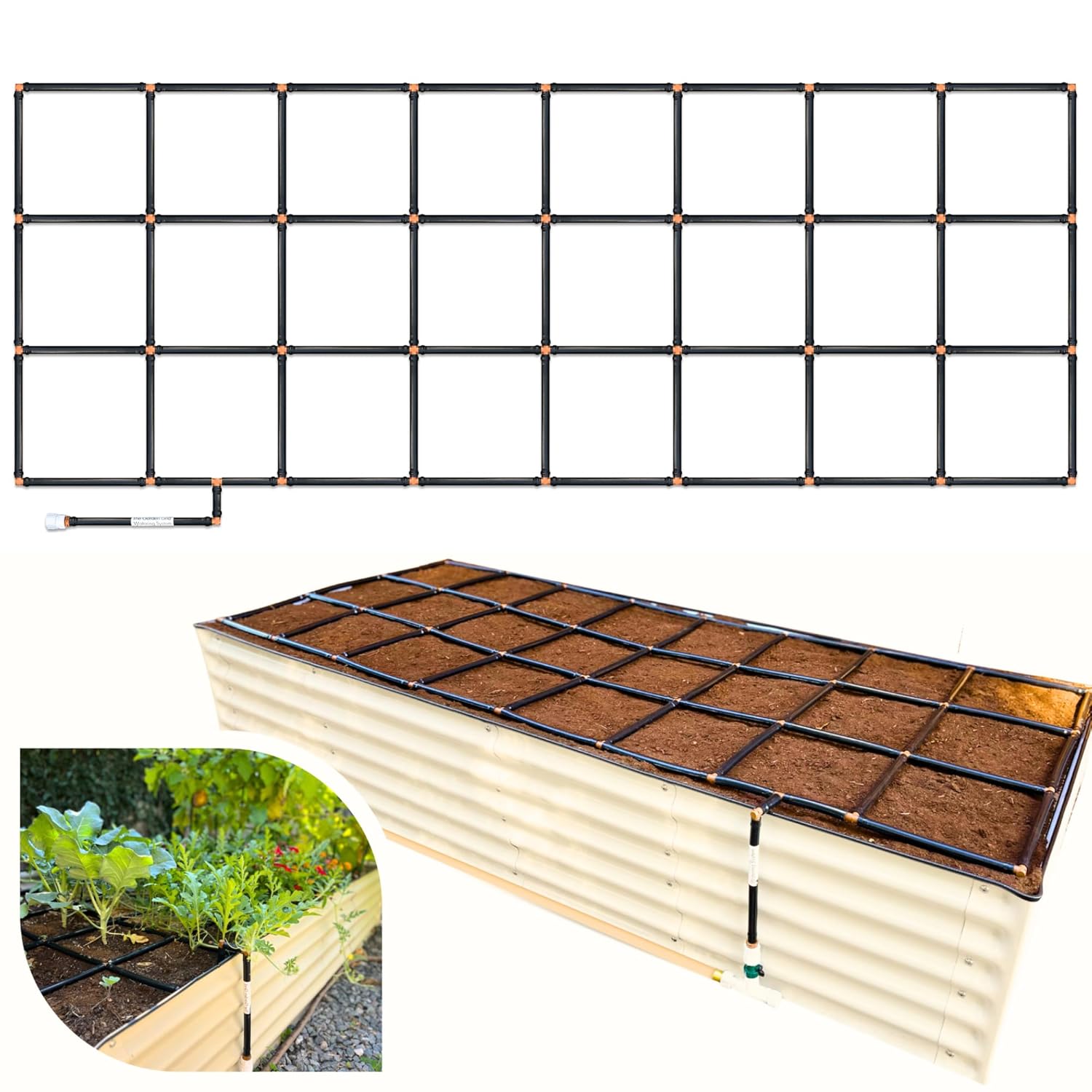 The Garden Grid Pre-Assembled Watering System for Easy Gardening