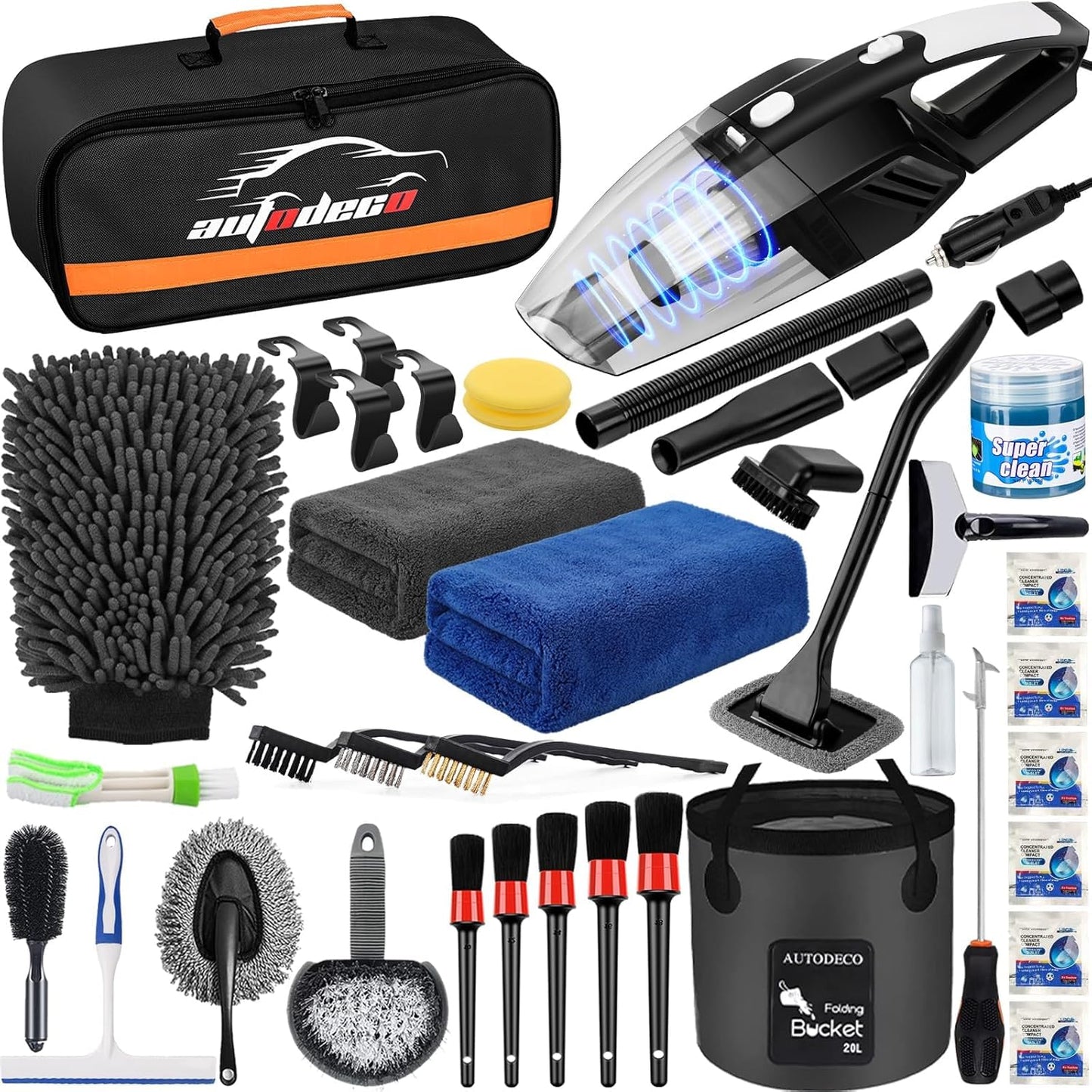 Complete Car Care Kit with High Power Vacuum