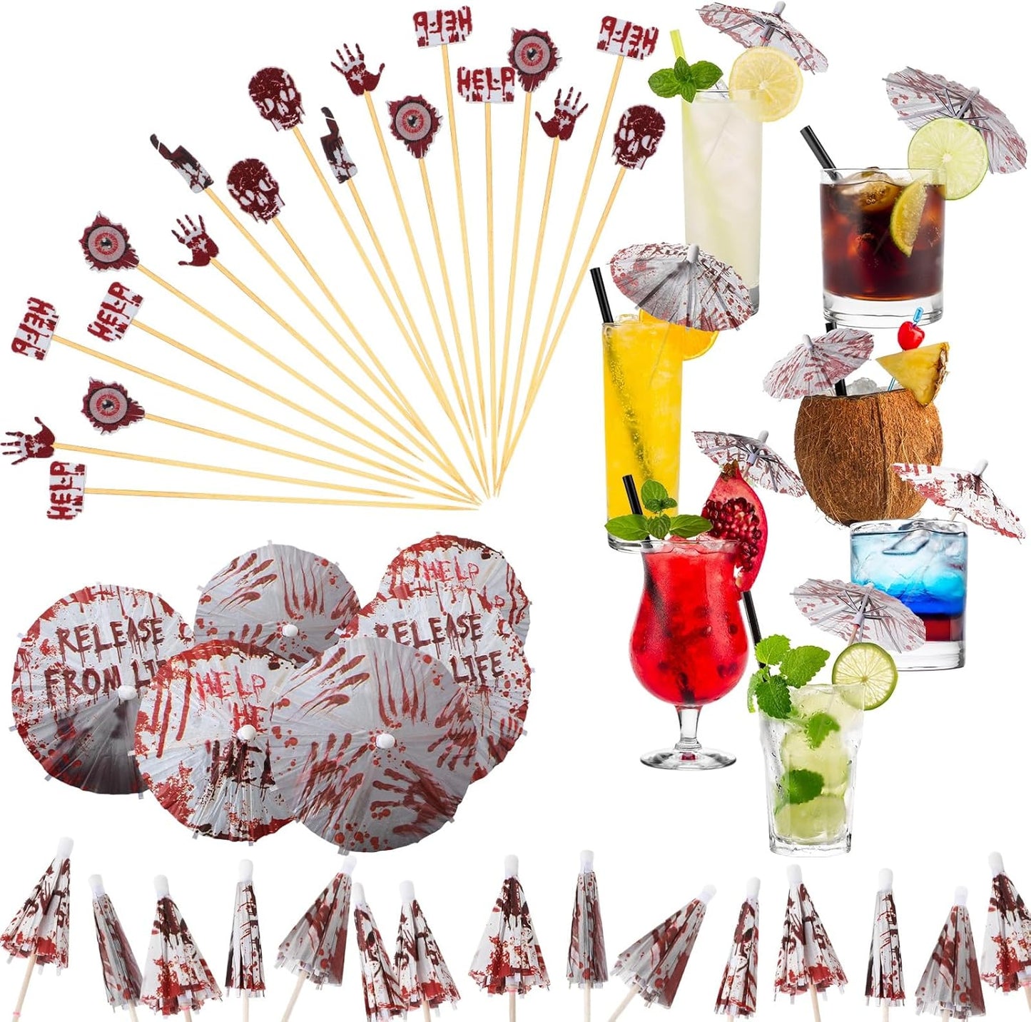 Spooky SiliFine Halloween Party Drink Accessories Set