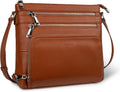 Genuine Leather Crossbody Bag with RFID Wallet - Lightweight Security