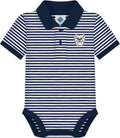 Creative Knitwear College Baby Striped Polo Bodysuit - Team Logo dry