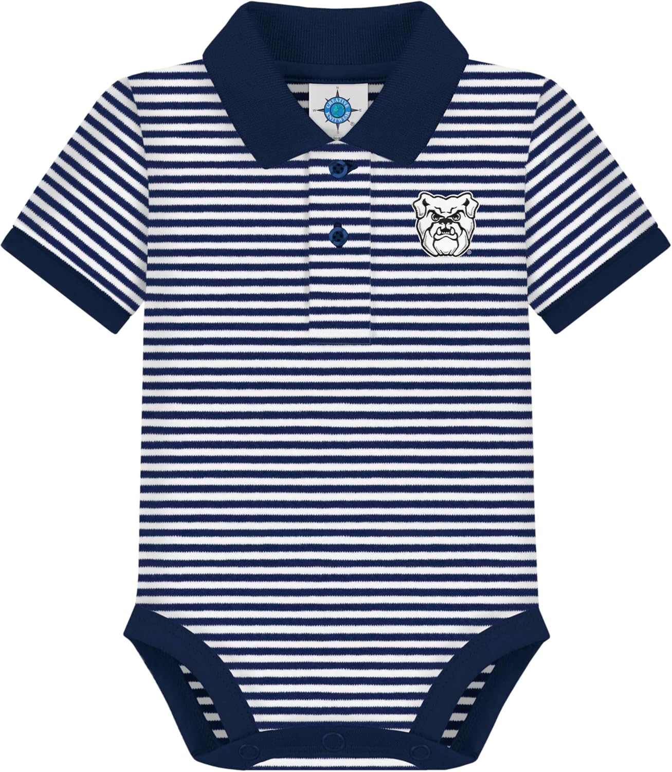 Creative Knitwear College Baby Striped Polo Bodysuit for Infants