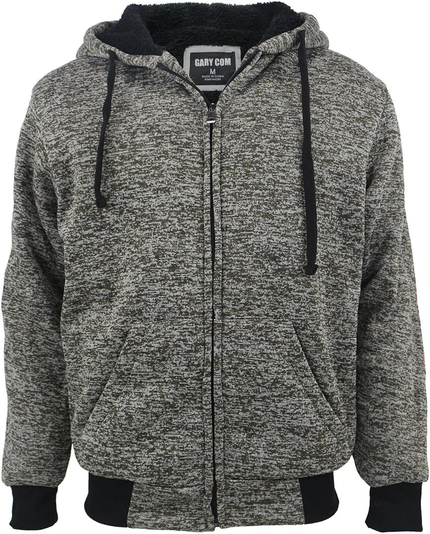 Heavyweight Sherpa Hoodies for Men - Warm Full Zip Sweatshirts