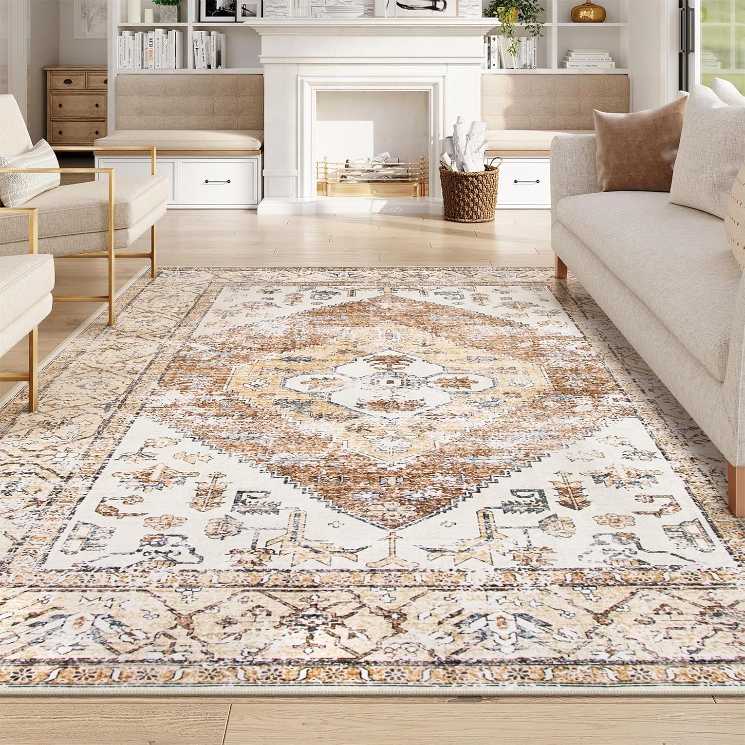 Lahome 9x12 Area Rugs for Living Room - Non-Slip Washable Carpet