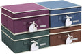 Foldable Fabric Closet Organizer Bins 4-Pack - Stackable Lidded