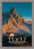 wallsthatspeak 11x17 Gray Barnwood Picture Frame - Rustic Puzzle