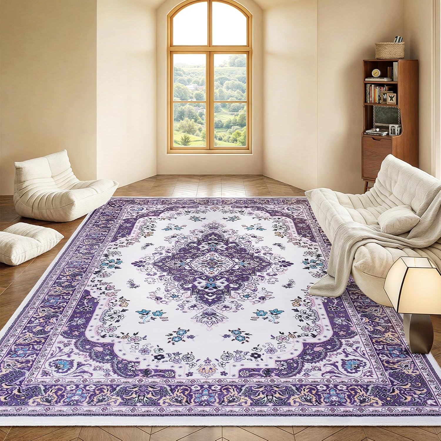 HOMORE Purple Area Rug 5x7 for Living Room and Bedroom Use