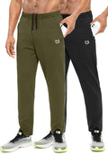 Men's Tapered Track Sweatpants with Zipper Pockets - Athletic Fit