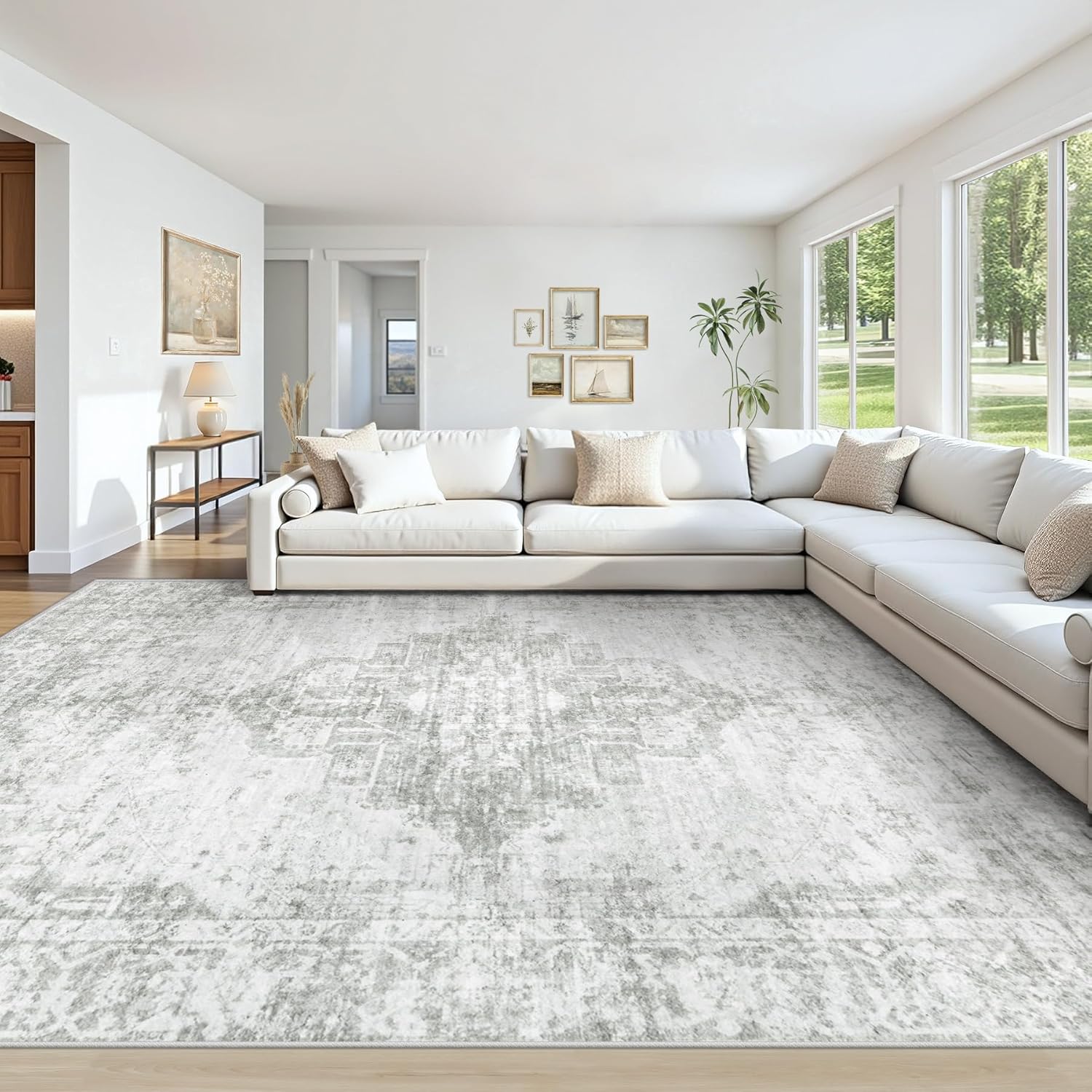 10x14 Area Rugs Washable Vintage Living Room Rug for Home