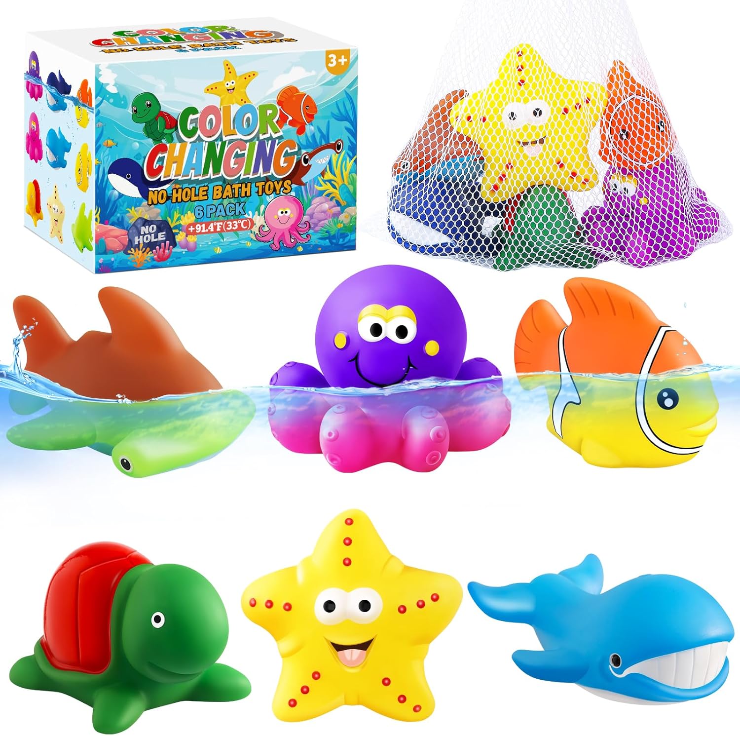 Magic Color-Changing Ocean Bath Toys Set