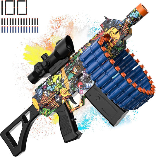 Electric Automatic Toy with 30 Dart Clips for Outdoor Fun