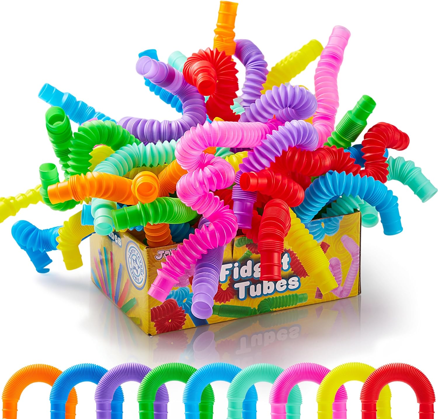 72 Pack Pop Tubes - Connectable Stress Relief Fidget Toys