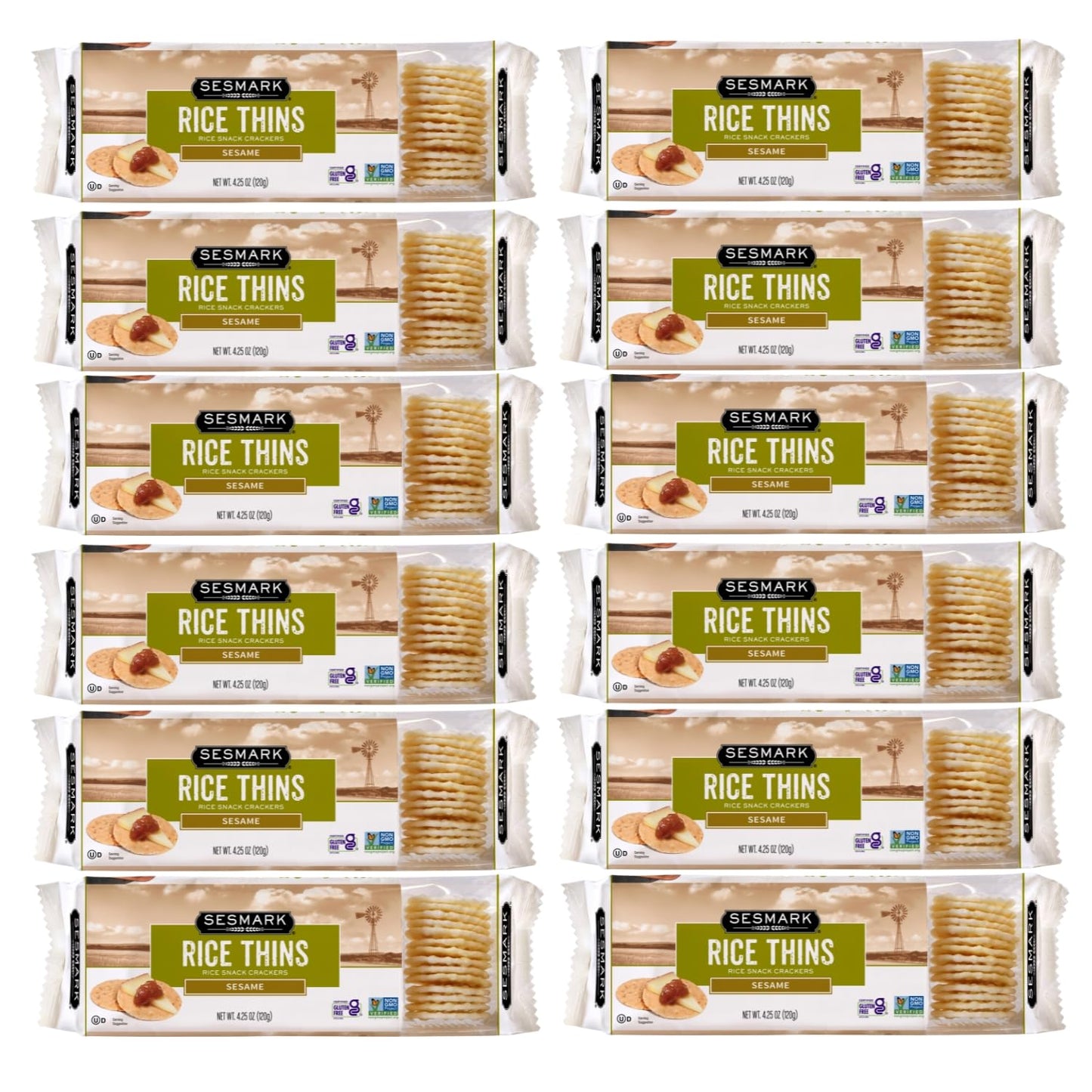 Sesmark Gluten Free Rice Thins Sesame - Healthy Snack Option