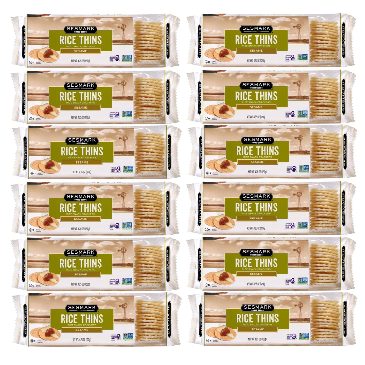 Sesmark Gluten Free Rice Thins Sesame - Healthy Snack Option