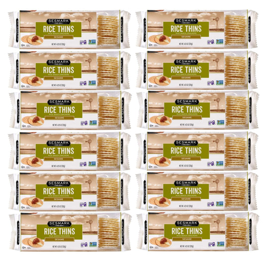 Sesmark Gluten Free Rice Thins Sesame - Healthy Snack Option