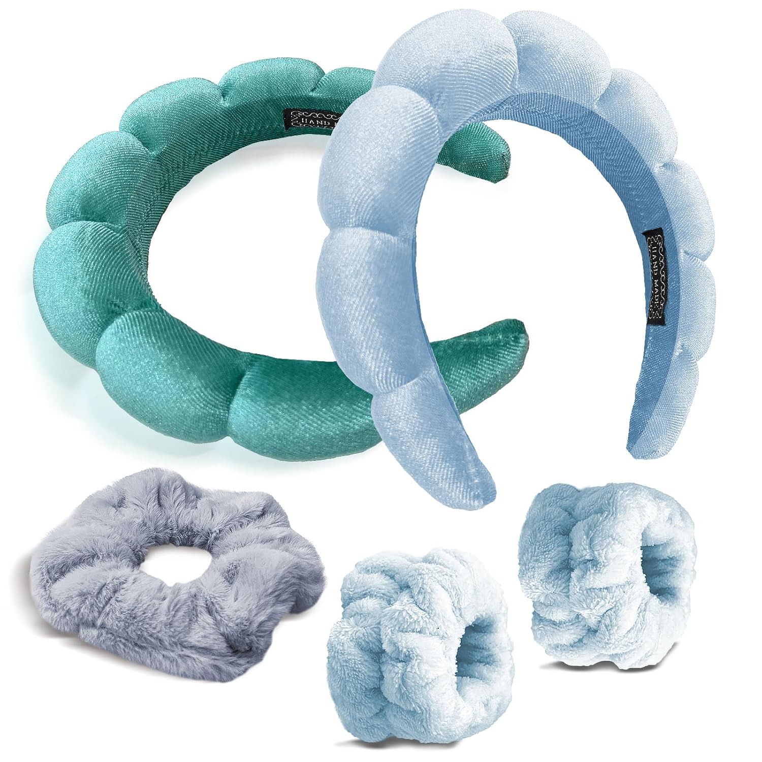 Soft Headband Set: 5-Pack Makeup & Shower Scrunchies