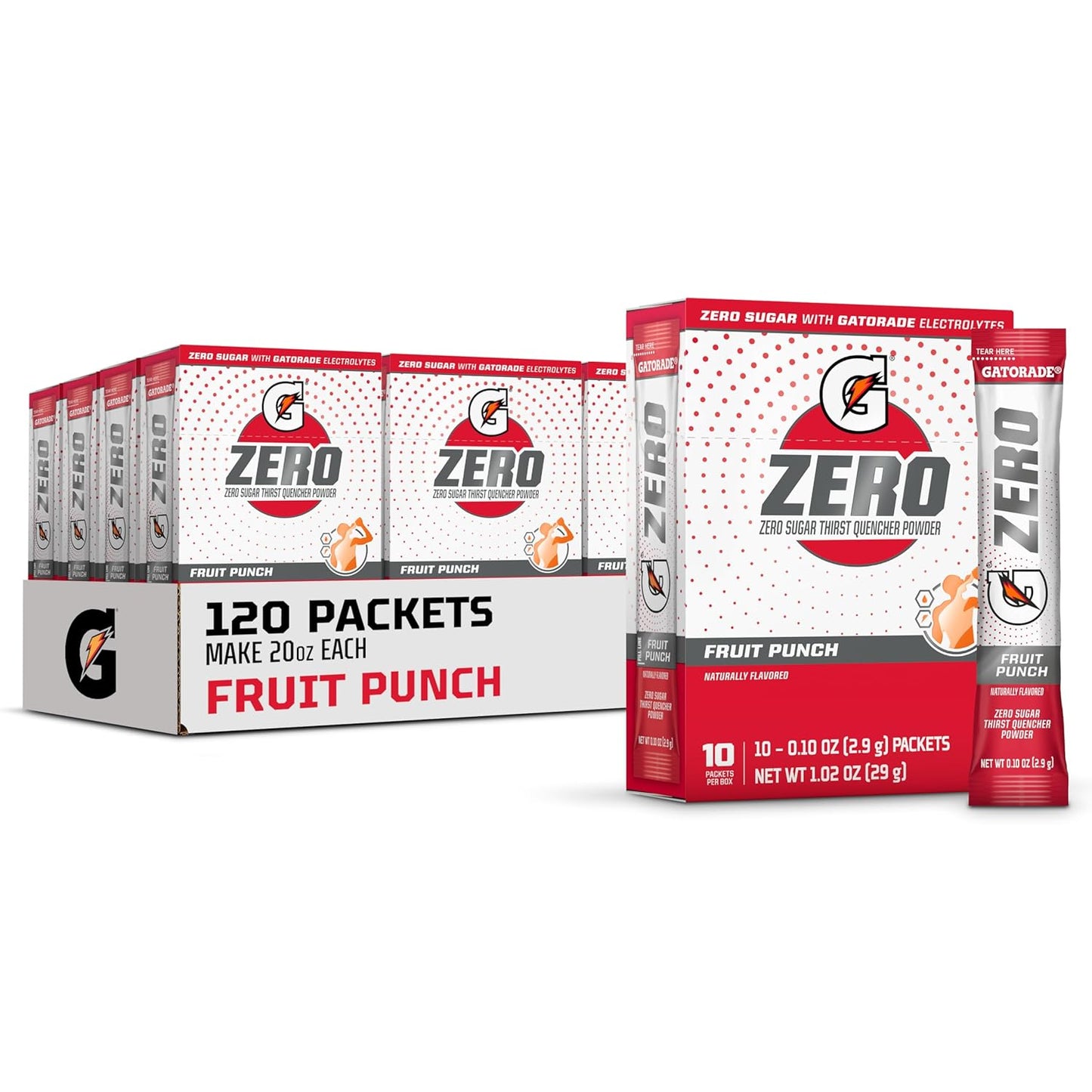 Gatorade G Zero Sports Drink Mix Powder Packets for Hydration