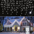 Brightown Christmas Icicle Lights Outdoor 66 ft 736 LED - Pure White