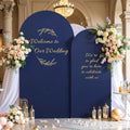 Navy Blue Arch Covers Backdrop Set of 2 - Stretchy Spandex Wedding