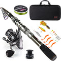 Carbon Fiber Telescopic Fishing Rod Reel Combo - Travel Kit