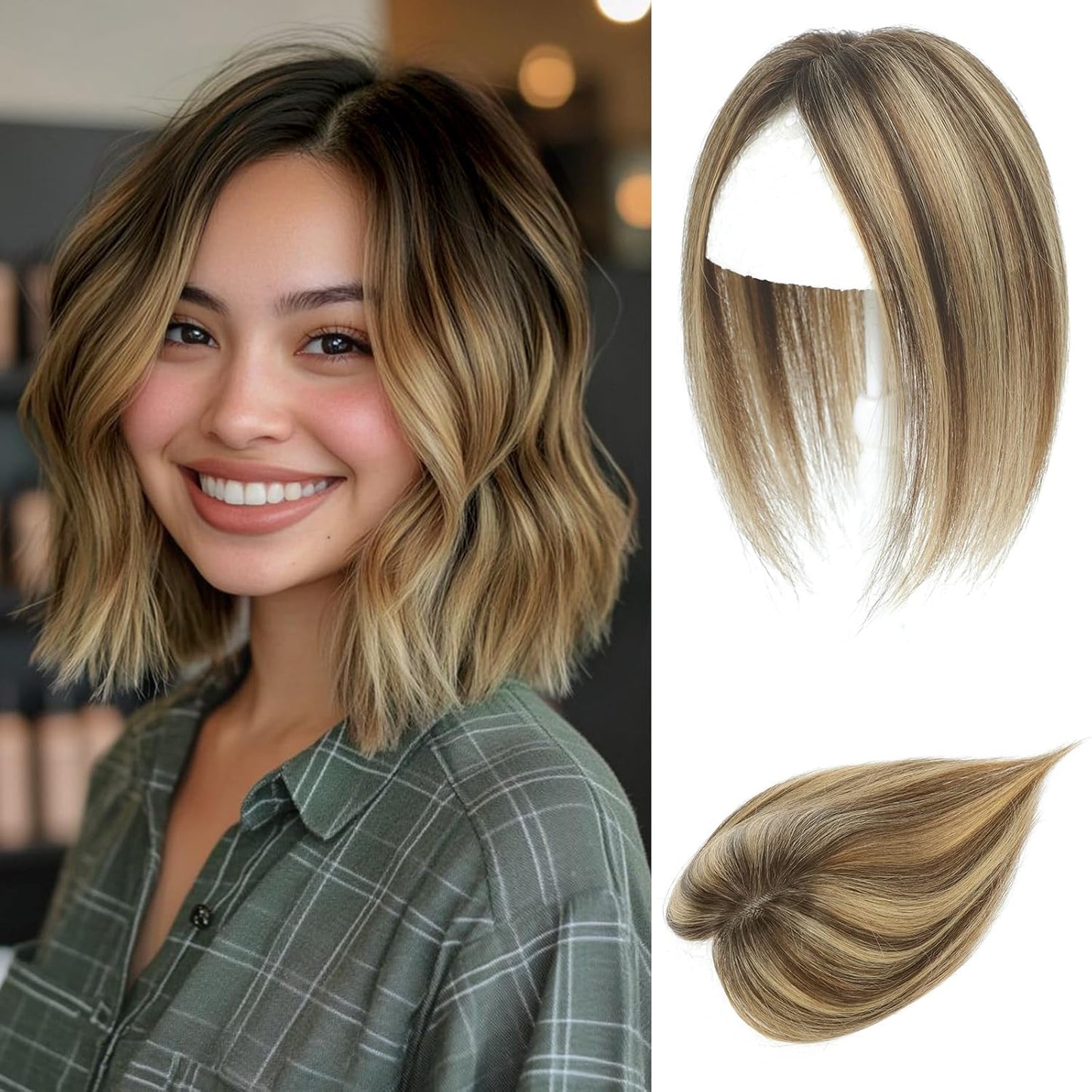 Hair Toppers for Women with Thinning Hair - Medium Brown Mix