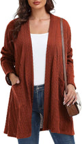 BELAROI Womens Plus Size Cardigan Long Sleeves - Lightweight Warmth