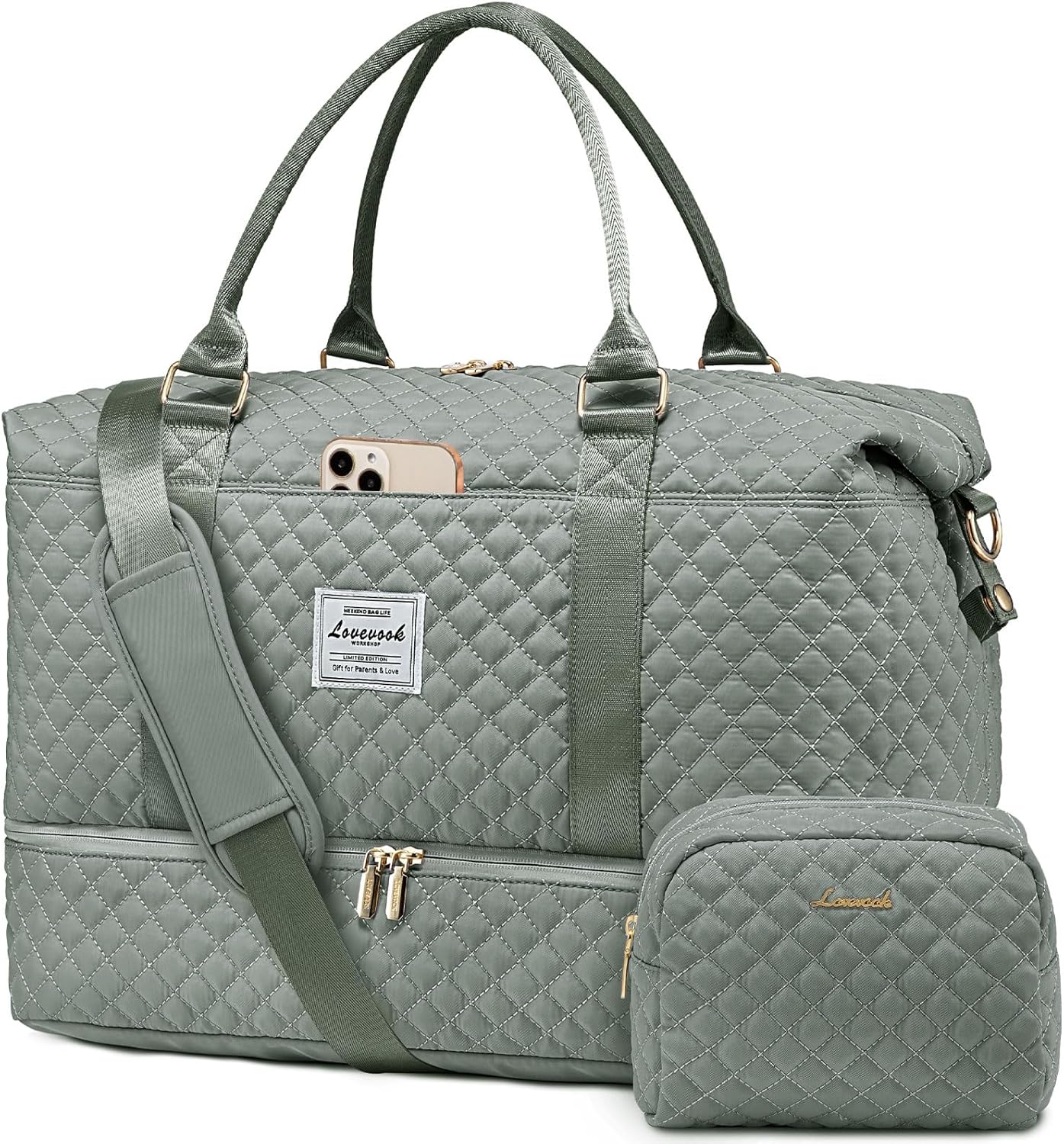 LOVEVOOK Travel Duffle Bag with Shoe Compartment for Women