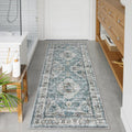 Uphome Bathroom Runner Rug Distressed Tribal Farmhouse Blue - Cozy