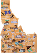 Idaho State Shaped Cutting Board and Charcuterie Platter - Illustrated