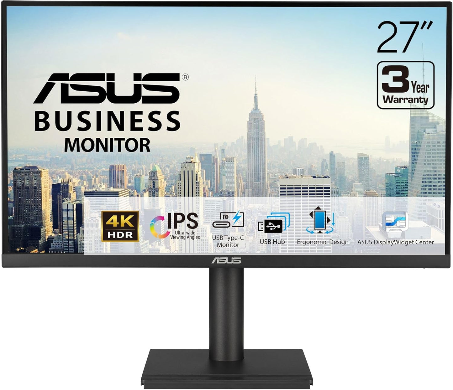 ASUS 27 4K Business Monitor with USB-C and Ergonomic Design