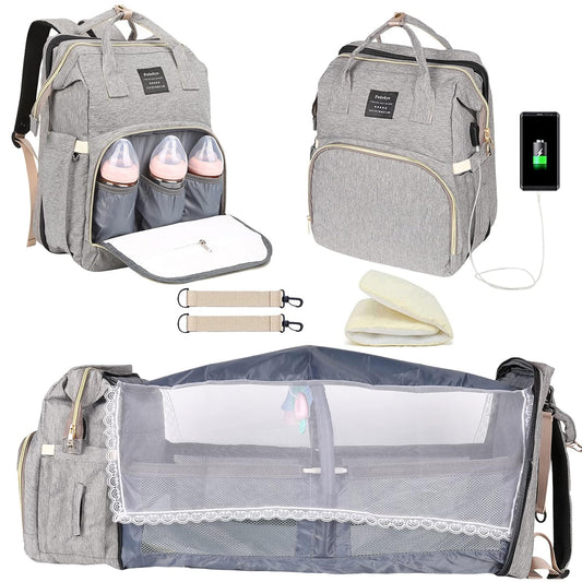 Multifunctional Baby Diaper Bag Backpack with Changing Station