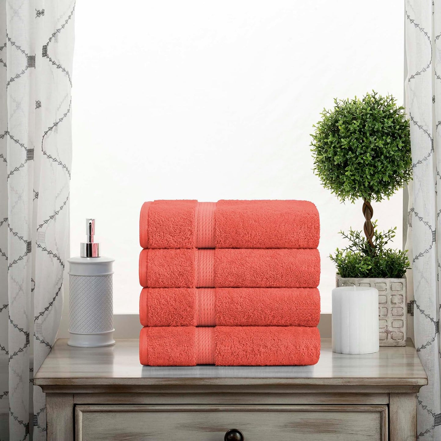 Superior Egyptian Cotton Pile Hand Towel Set of 4 for Luxury