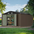10 x 10 FT Outdoor Storage Shed - Large Metal Garden Shed