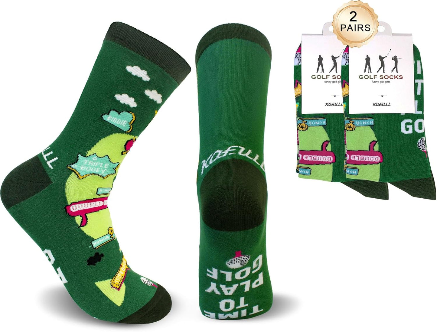 Golf Socks 2 Pairs - Funny Golfer's Gift